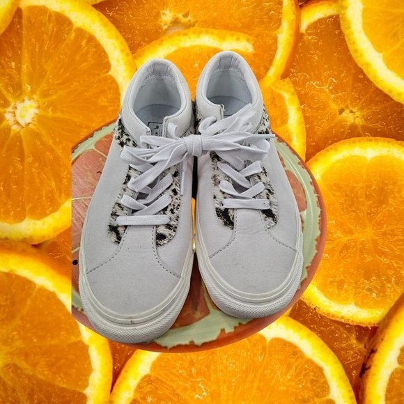 Vans Bold Ni White with Leopard‎ Print Size Men 6.5 Woman 8 - Picture 2 of 6